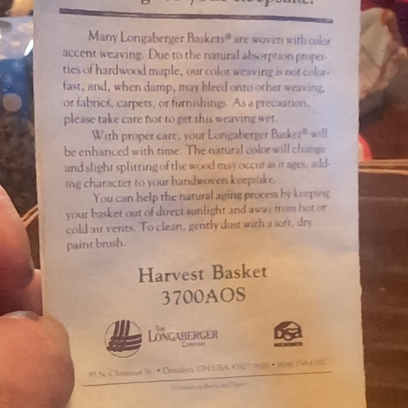 Longaberger Woven Harvest Basket 1992 - Picture 2 of 7
